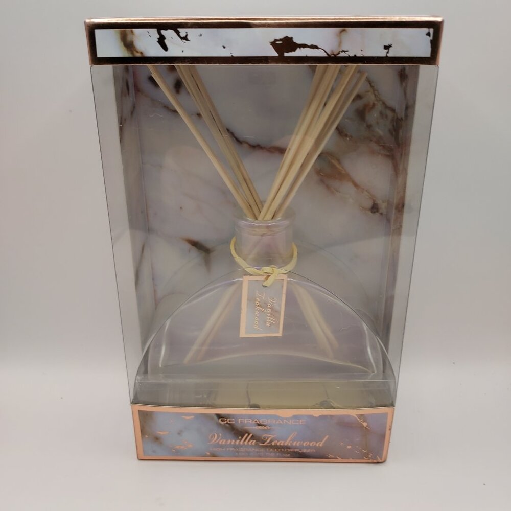 GC Fragrance - High Fragrance Reed Diffuser - Vanilla Teakwood Scent - NEW